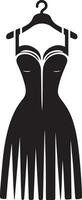 weiblich Kleid Vektor Kunst Illustration schwarz Farbe Silhouette 20