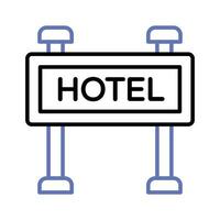Hotel Zeichen Planke, Hotel Richtung Tafel Vektor Design im modisch Stil