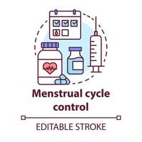 Symbol für das Kontrollkonzept des Menstruationszyklus vektor