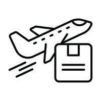 Karton mit Flugzeug bezeichnet Konzept Symbol von Luft Fracht vektor