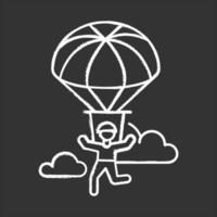 Fallschirmspringen Kreidesymbol vektor