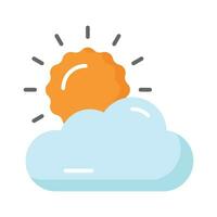 teilweise wolkig Wetter, Sonne mit Wolke, modern Symbol von Wetter vektor
