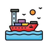 Ladung Schiff Vektor Design, visuell perfekt Symbol von Fracht Schiff, maritim Schiff