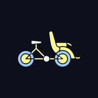 Cyclo-Taxi-RGB-Farbsymbol für dunkles Thema vektor