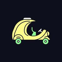 Coco Taxi RGB-Farbsymbol für dunkles Thema vektor