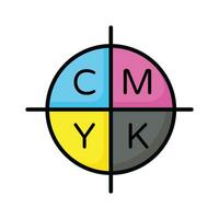 cmyk Farben Palette Symbol, isoliert auf Weiß Hintergrund vektor