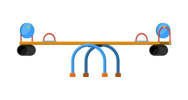 gunga - balanserare för ungar. skridskoåkning tillsammans. metall gunga ikon med säten. barns lekplats. vektor illustration i platt stil