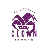 einfach Illustration Vorlage Narr Hut Logo minimalistisch Joker Clown Design vektor