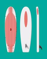 modern surfbräda. surfing styrelse isolerat på vit. vektor illustration i platt stil
