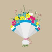 süß Strauß von Blumen. Hochzeit Strauß Blumen, Geburtstag Strauß Blumen, Vektor Illustration im eben Design