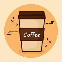 heiß Kaffee Tasse Symbol zum trinken und Getränk animiert Karikatur Vektor Illustration