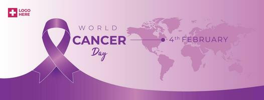lutning värld cancer dag social media posta, baner, bakgrund samling mot cancer vektor