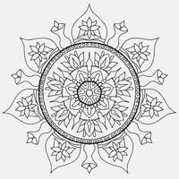 ein Färbung Seite mit ein Blume Mandala Design vektor