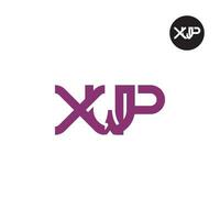 brev xwp monogram logotyp design vektor