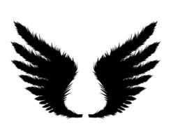Silhouette von schwarz Flügel isoliert auf Weiß. Vektor Illustration