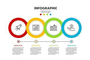 vektor företag data visualisering, bearbeta diagram Graf med 4 steg, alternativ, delar eller processer, vektor företag mall för presentation, kreativ idéer för infografik.