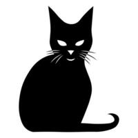 Katze schwarz Symbol isoliert auf Weiß Hintergrund vektor