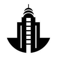 Wolkenkratzer schwarz Symbol isoliert auf Weiß Hintergrund vektor