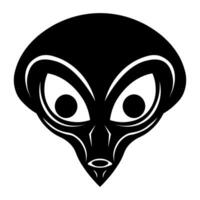 Außerirdischer Vektor schwarz Symbol isoliert auf Weiß Hintergrund