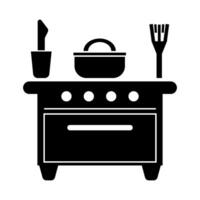 kök svart ikon isolerat på vit bakgrund vektor