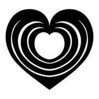 abstrakt hjärta svart ikon isolerat på vit bakgrund vektor