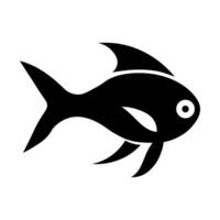 Fisch schwarz Vektor Symbol isoliert auf Weiß Hintergrund