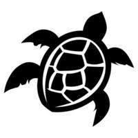 sköldpadda svart ikon isolerat på vit bakgrund vektor