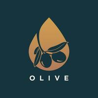 oliv logotyp design unik begrepp premie vektor