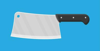 Metzger Messer. Küche Hackmesser Messer zum Fleisch. Vektor Illustration im eben Stil.
