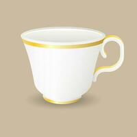 vektor illustration av realistisk vit te kopp