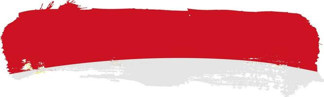 Indonesien, Polen und Monaco Bürste Flagge . Vektor Illustration