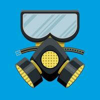 modern gas mask respirator. brand Utrustning. vektor illustration i platt stil