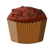 choklad muffin efterrätt. choklad cupcake. bröd bakad kaka mat, bakverk. bageri affär. vektor illustration i platt stil
