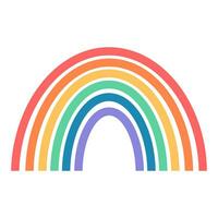 färgrik regnbåge. söt symbol av HBTQ. vektor illustration isolerat på vit bakgrund.