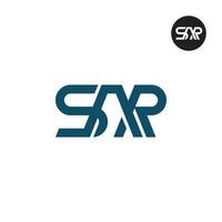 Brief sar Monogramm Logo Design vektor