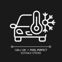 2d Pixel perfekt editierbar Weiß Auto Luft Conditioner Symbol, isoliert Vektor, dünn Linie einfach Illustration Darstellen Auto Bedienung und Reparatur. vektor