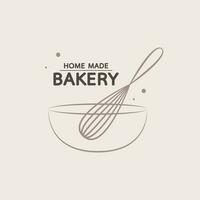 Bäckerei-Logo-Design. Bäckerei-Zeichen-Vektor. Schneebesen-Logo-Design. vektor
