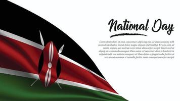 nationaldag banner med kenyas flagga bakgrund vektor