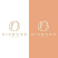 pärla diamant mall illustration ädelsten logotyp design linje vektor