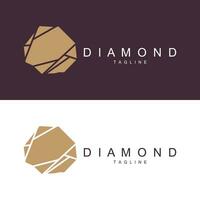 pärla diamant mall illustration ädelsten logotyp design linje vektor