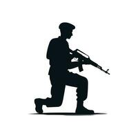 Silhouette von ein pakistanisch Soldat, Verteidigung Tag, Unabhängigkeit Tag, Pakistan Tag Konzept vektor