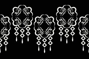 ethnisch Ikat Stoff Muster geometrisch Stil.afrikanisch Ikat Stickerei ethnisch orientalisch Muster schwarz Hintergrund. abstrakt, Vektor, Illustration. Textur, Kleidung, Rahmen, Dekoration, Motiv. vektor