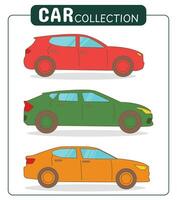uppsättning av annorlunda modeller av bilar. sida se. vektor platt stil illustration