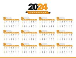 modern företags- abstrakt kalender datum formatera mall design för 2024 vektor