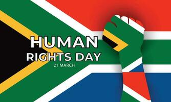 Süd Afrika Mensch Rechte Tag. Hintergrund, Banner, Karte, Poster, Vorlage. Vektor Illustration.