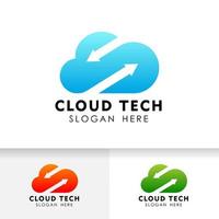 moln tech logotyp formgivningsmall. synkronisera moln logotyp design vektor ikon