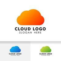 Cloud-Logo-Design-Vorlage-Vektor-Symbol. Cloud-Tech-Logo. vektor