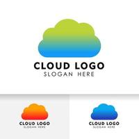 moln logotyp design mall vektor ikon. moln tech logotyp.