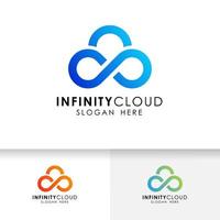 Infinity-Cloud-Logo-Design-Symbol-Vorlage. Cloud-Logo-Silhouette. vektor