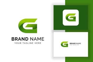 kreativ bokstav g -ikon i grön färgstil. vektor gröna alfabetet bokstäver logotyp.